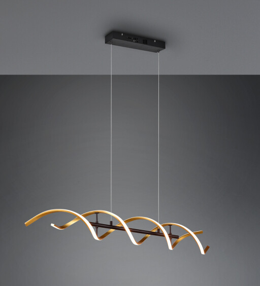 Lustra Sequence, TRIO, 104.5x150 cm, 45W, 1x SMD, aluminiu, negru/auriu