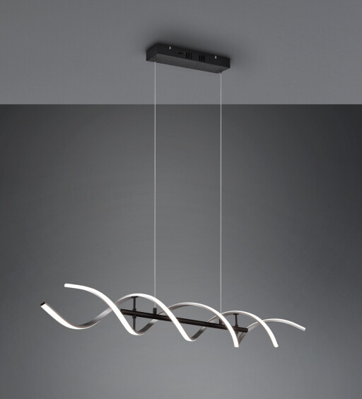 Lustra Sequence, TRIO, 104.5x150 cm, 45W, 1x SMD, aluminiu, negru/argintiu lucios