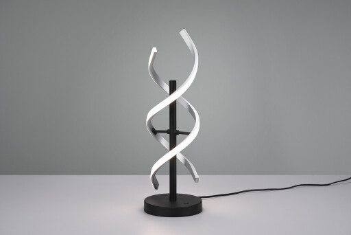 Lampa de masa Sequence, TRIO, 13.5x16x48.5 cm, 20.5W, 1x LED, aluminiu, negru/argintiu lucios