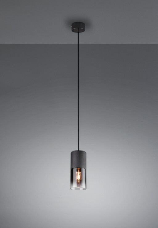 Lustra Robin, TRIO, 10x150 cm, 28W, 1x E27, metal, negru mat