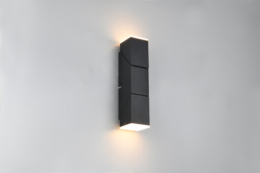Aplica de perete Raglan, TRIO, 5x8x17 cm, 3.8W, 2x SMD, metal, negru mat