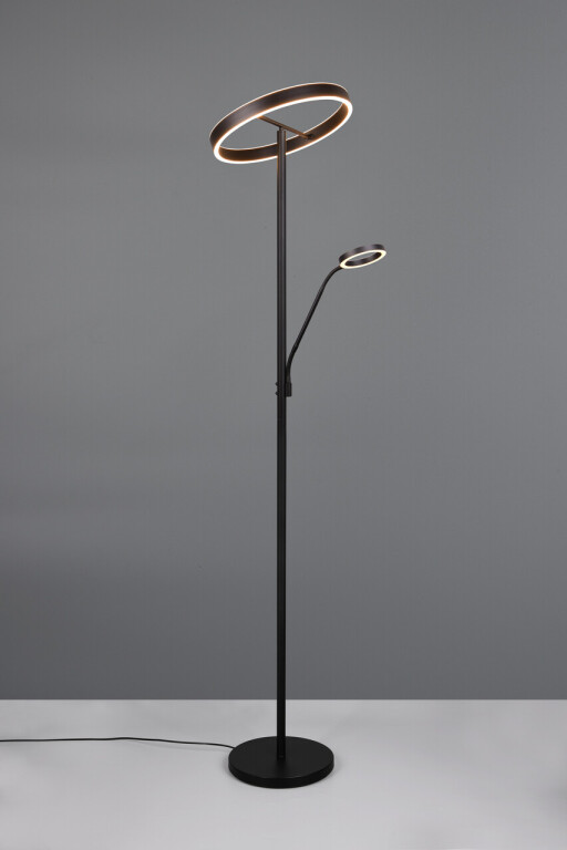 Lampadar Willis, TRIO, 40x180 cm, 39W/5.5W, 2x SMD, metal, negru mat