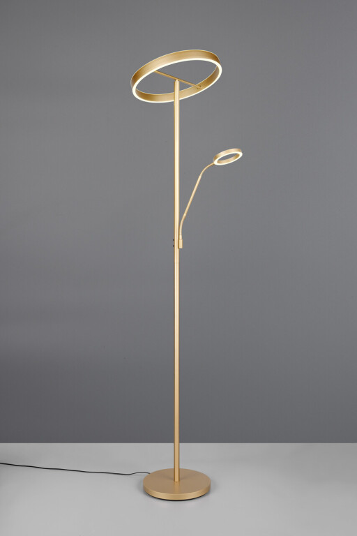 Lampadar Willis, TRIO, 40x180 cm, 39W/5.5W, 2x SMD, metal, auriu