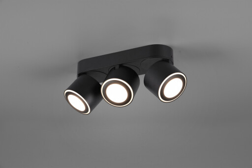 Plafoniera Taurus, TRIO, 27.3x8.7x10.6 cm, 5W, 3x SMD, metal, negru mat