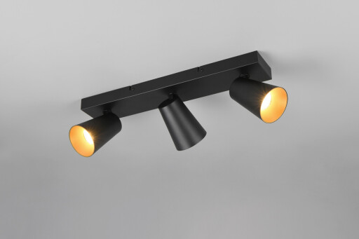 Plafoniera Sharp, TRIO, 46x8.5x16 cm, 10W, 3x GU10, metal, negru mat