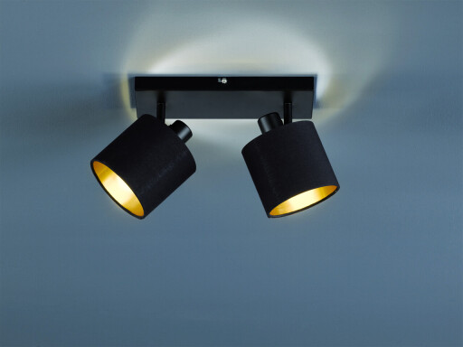 Plafoniera Tommy, RL, 28x17.6x19 cm, 28W, 2x E14, metal, negru mat