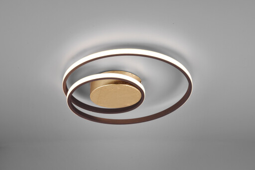 Plafoniera Zibal, RL, 39x7 cm, 22W, 1x SMD, metal, ruginiu/alb