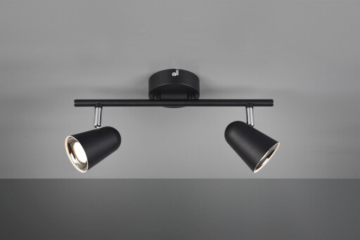 Plafoniera Toulouse, RL, 34x9x17 cm, 3.5W, 2x SMD, plastic, negru mat/argintiu