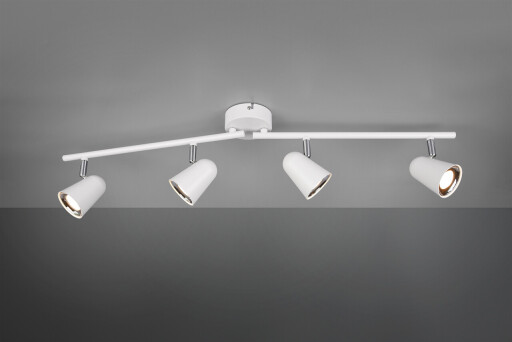 Plafoniera Toulouse, RL, 78x9x17 cm, 3.5W, 4x SMD, plastic, alb mat/argintiu