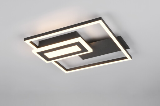 Plafoniera Spiro, RL NOW, 33x30x6.2 cm, 22W, 1x SMD, metal, negru mat/alb