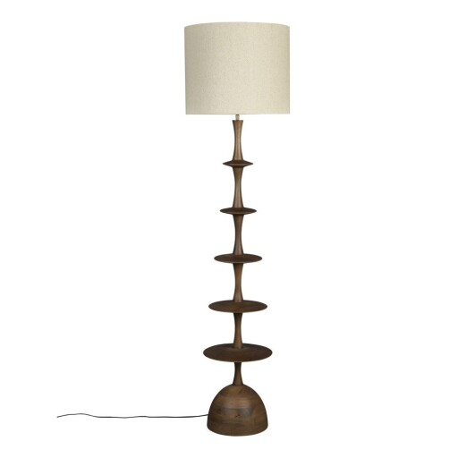 Lampadar crem/în culoare naturală închisă cu abajur textil (înălțime 179 cm) Cath – Dutchbone