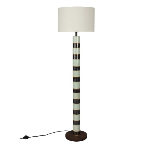 Lampadar maro închis/verde salvie cu abajur textil (înălțime 143 cm) Vertigo – Dutchbone