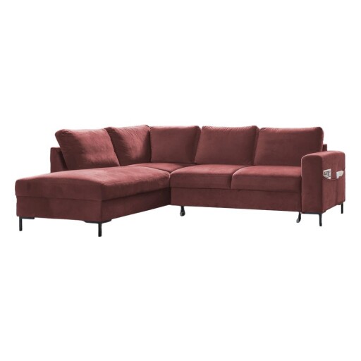 Colțar roz extensibil cu tapițerie din catifea (cu colț pe partea stângă ) Lofty Lilly – Miuform