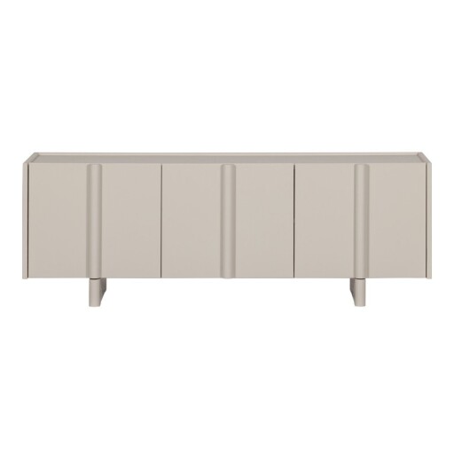 Comodă TV gri deschis din lemn de pin 152x53x46 cm Basu – WOOOD