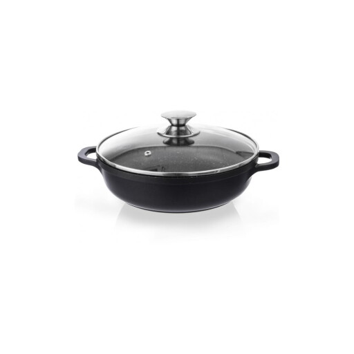 Oală din aluminiu neaderent cu capac din sticlă Orion Grande, ⌀ 24 cm
