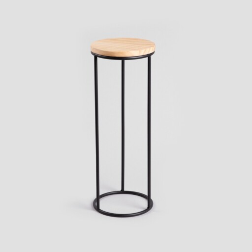 Suport pentru flori Ddedoni, Homla, 20x53.5 cm, metal/lemn, negru/natur