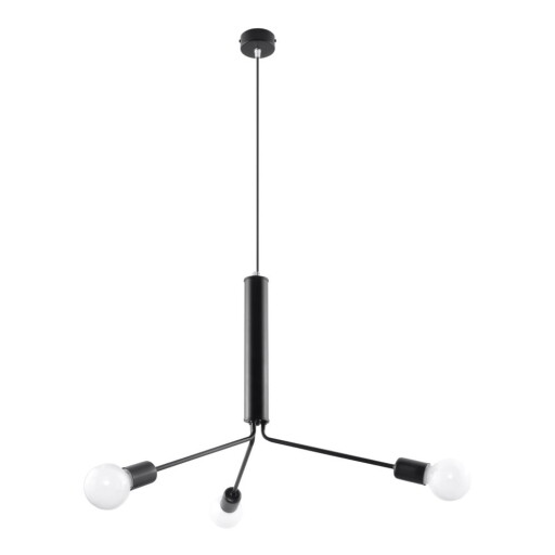 Lustră neagră cu abajur din metal ø 74 cm Donato – Sollux