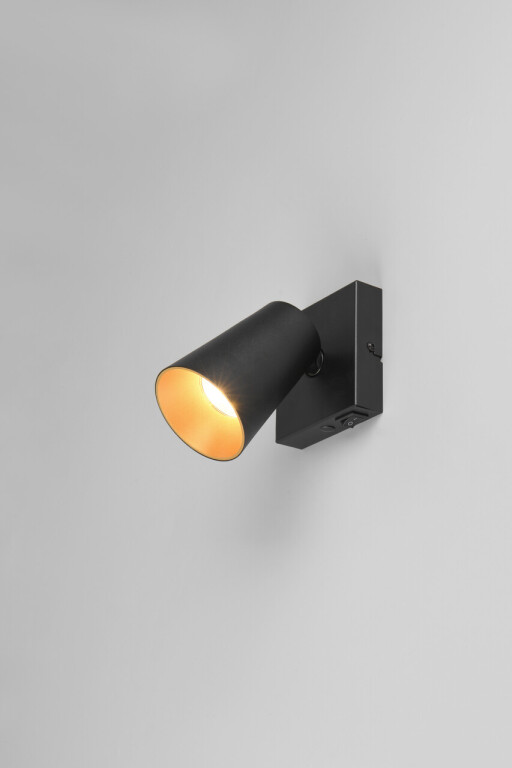 Aplica de perete Sharp, TRIO, 10x15.5x10 cm, 10W, 1x GU10, metal, negru mat