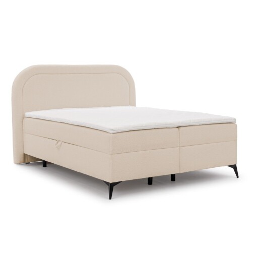 Pat boxspring bej cu spațiu de depozitare 180x200 cm Ornes – Ropez