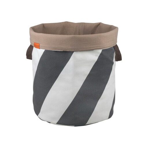 Coș de rufe gri/crem din material textil 5 l Diagonal – Mette Ditmer Denmark