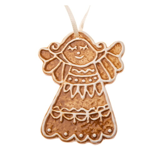 Ornament de Crăciun din ceramică 10 cm Gingerbread Angel – Dakls