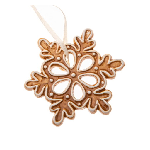 Ornament de Crăciun din ceramică ø 6 cm Gingerbread Flake – Dakls