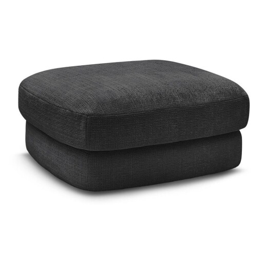Taburet negru cu tapițerie din chenille Leonore – Bobochic Paris