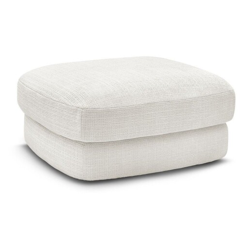 Taburet alb cu tapițerie din chenille Leonore – Bobochic Paris