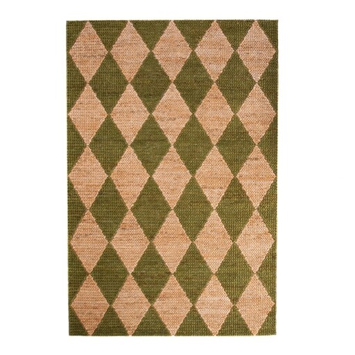 Covor verde/în culoare naturală țesut manual din amestec de iută 120x170 cm Effie Diamond – Flair Rugs
