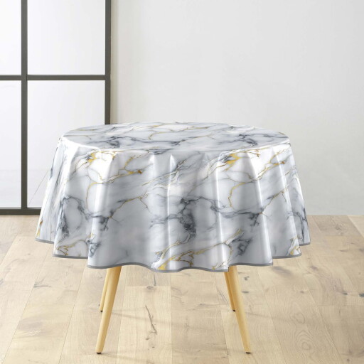 Față de masă lavabilă ø 160 cm Marquina – douceur d'intérieur