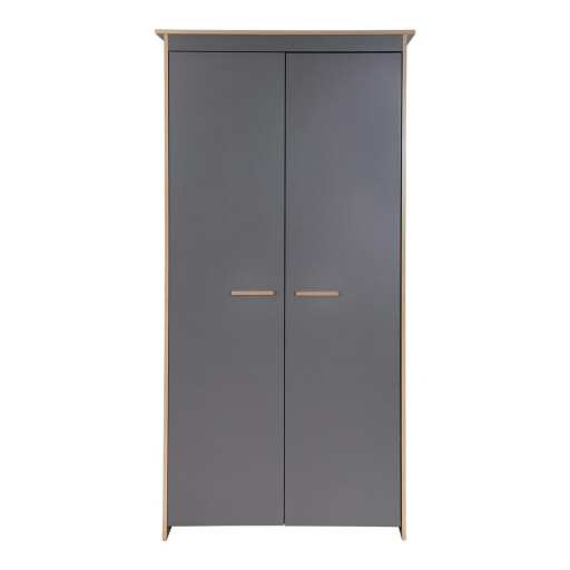 Șifonier de copii gri antracit/în culoare naturală cu aspect de lemn de stejar 50x190x96 cm Anna – Roba