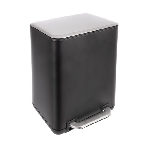 Coș de gunoi negru cu pedală din oțel inoxidabil 6 l Black – Orion