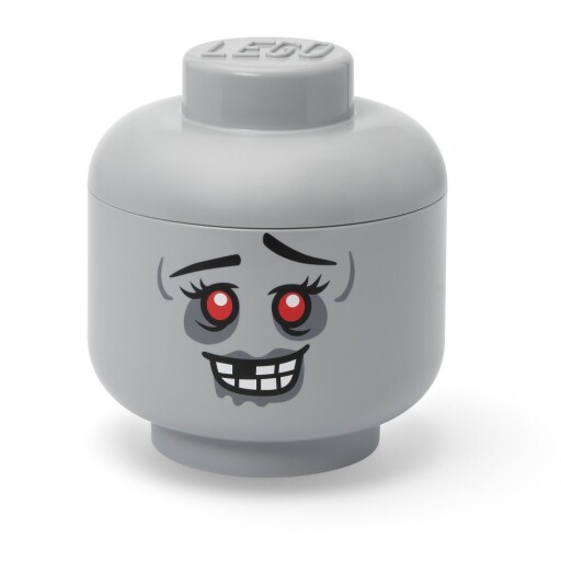 Cutie de depozitare pentru copii gri din plastic ø 24x27 cm Head Zombie L – LEGO®