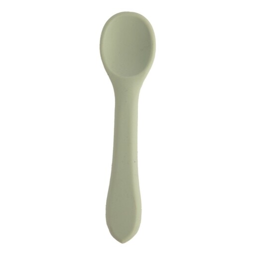 Lingură pentru copii verde salvie din silicon – Orion