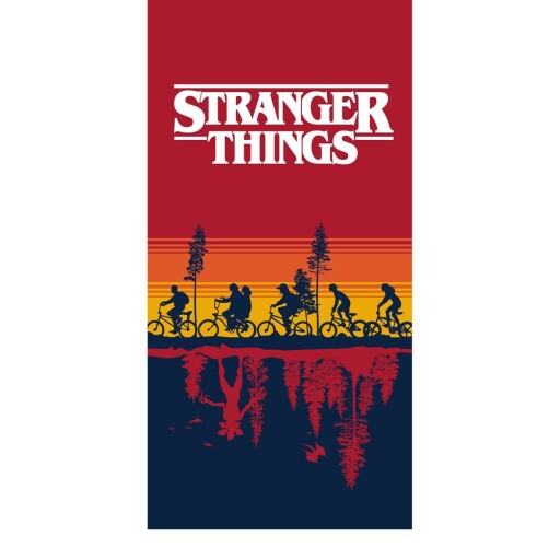 Prosop pentru copii roșu din bumbac 70x140 cm Stranger Things – Jerry Fabrics