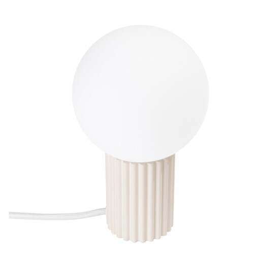 Veioză crem cu abajur din sticlă (înălțime 19 cm) Orbital – Sollux