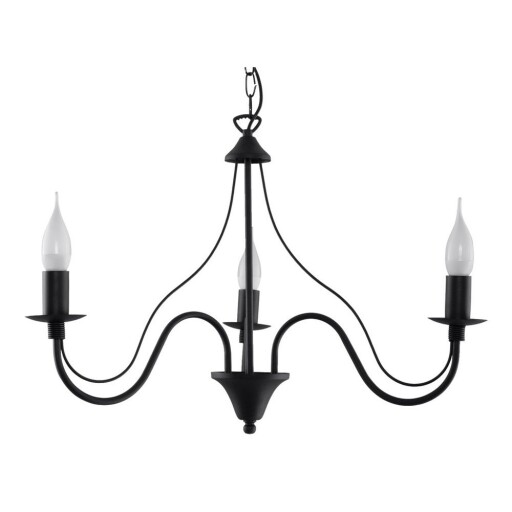 Lustră neagră din metal ø 60 cm Fiorano – Sollux