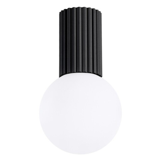 Plafonieră neagră cu abajur din sticlă ø 12 cm Orbital – Sollux