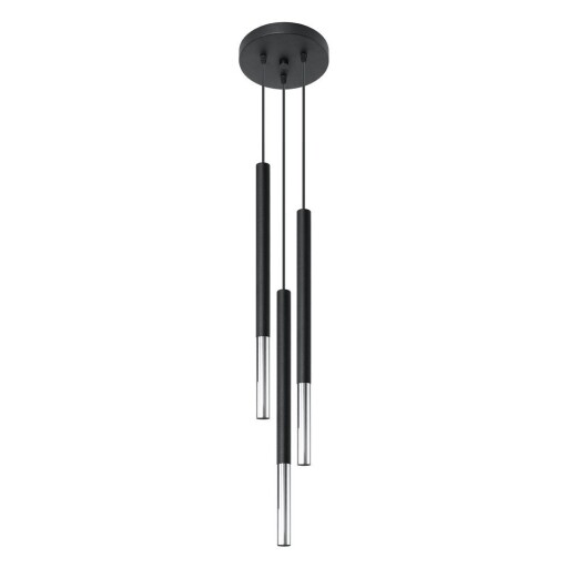 Lustră neagră/argintie din metal ø 20 cm Asarot – Sollux