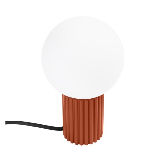 Veioză portocalie cu abajur din sticlă (înălțime 19 cm) Orbital – Sollux