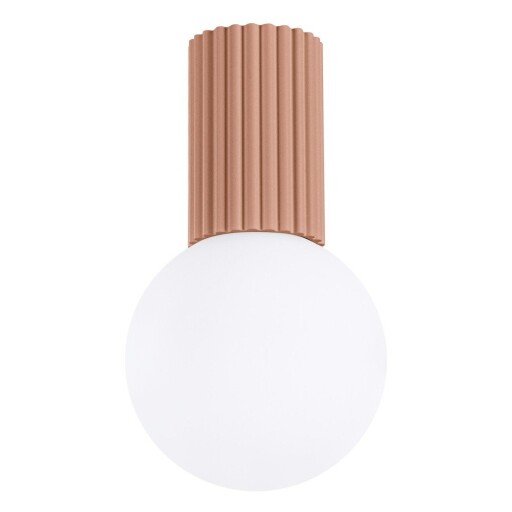Plafonieră maro deschis cu abajur din sticlă ø 12 cm Orbital – Sollux