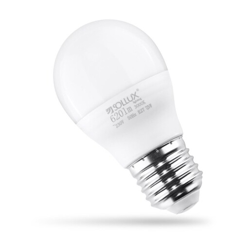Bec LED E27, cu lumină albă caldă 7,5 W – Sollux
