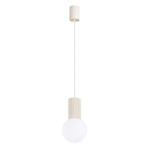 Lustră crem cu abajur din sticlă ø 12 cm Orbital – Sollux