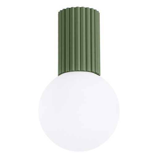 Plafonieră verde cu abajur din sticlă ø 12 cm Orbital – Sollux