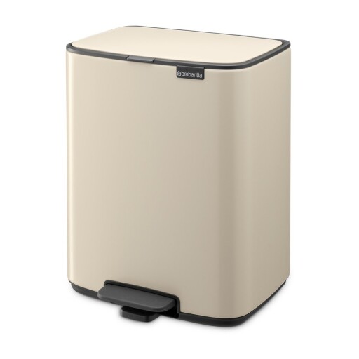 Coș de gunoi bej cu pedală din oțel 12 l Bo – Brabantia