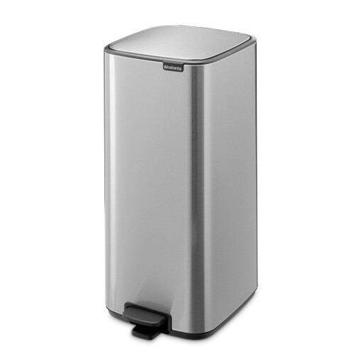 Coș de gunoi argintiu mat cu pedală din oțel 30 l Bo – Brabantia
