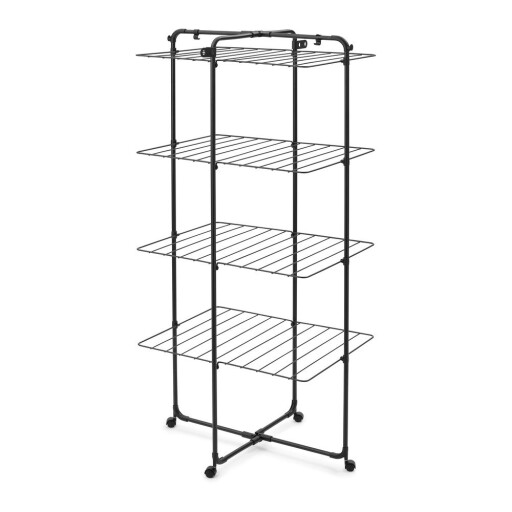 Uscător de rufe negru mat 30 m HangOn Tower – Brabantia