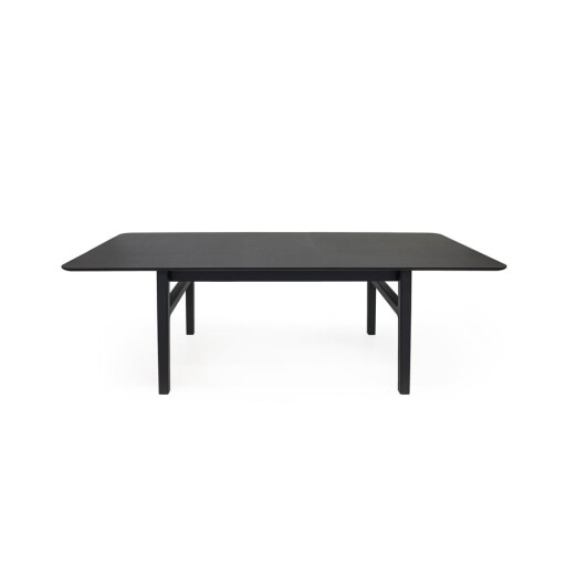 Masă de dining extensibilă cu aspect de lemn de stejar cu blat suplimentar 90x180 cm Curved – Woodman