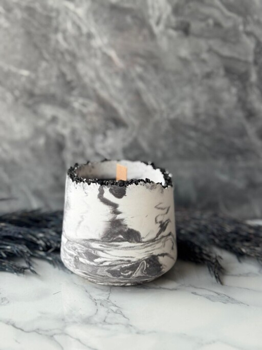 Lumanare, Glamour Candle 7TM, Beton, Gri/Alb