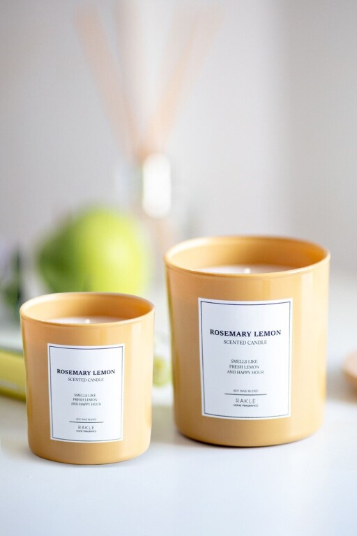 Set de lumanari, Le Jardin Rosemary Lemon, Sticla, Galben